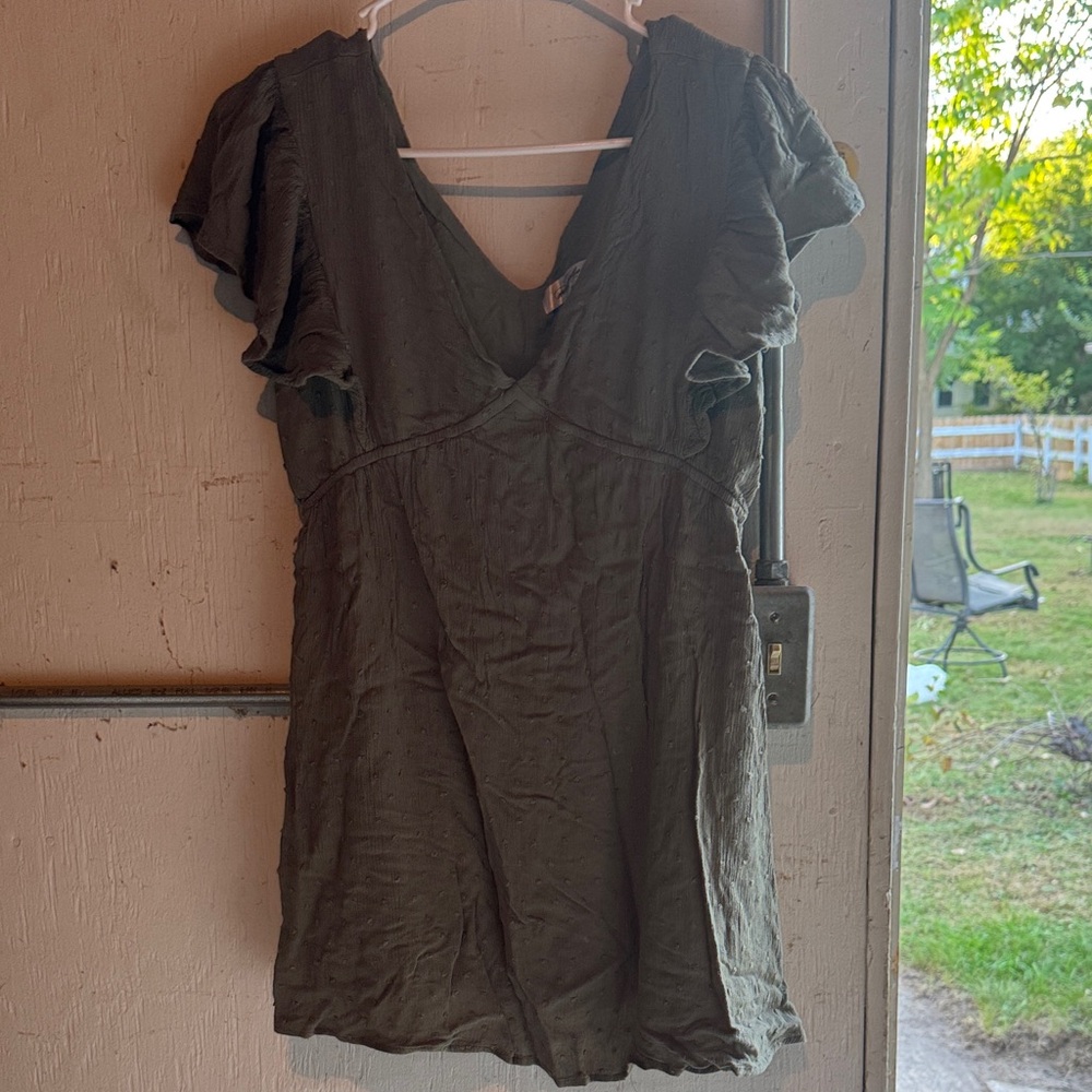 Ruffled Olive Green dress